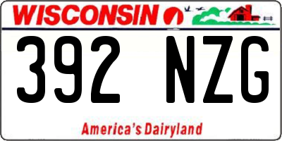 WI license plate 392NZG