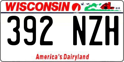 WI license plate 392NZH