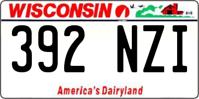 WI license plate 392NZI