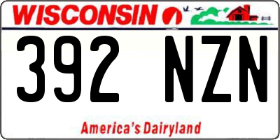 WI license plate 392NZN