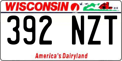 WI license plate 392NZT