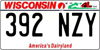 WI license plate 392NZY
