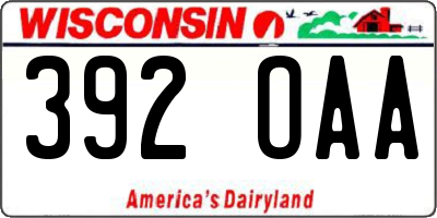 WI license plate 392OAA