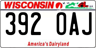 WI license plate 392OAJ