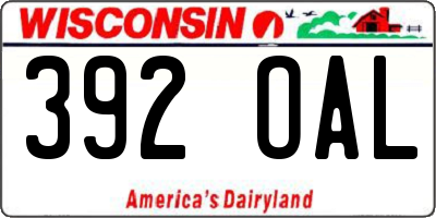 WI license plate 392OAL