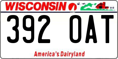 WI license plate 392OAT
