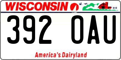 WI license plate 392OAU