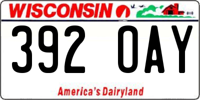 WI license plate 392OAY