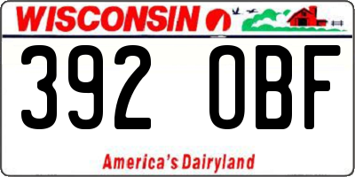 WI license plate 392OBF