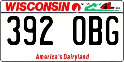WI license plate 392OBG