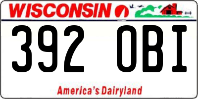 WI license plate 392OBI