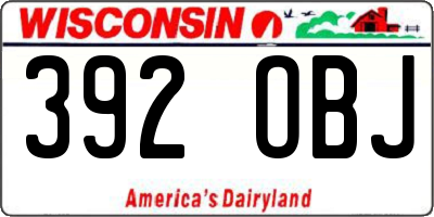 WI license plate 392OBJ