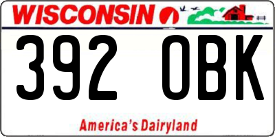 WI license plate 392OBK