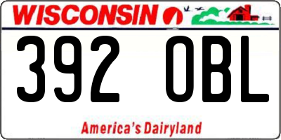 WI license plate 392OBL