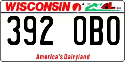 WI license plate 392OBO