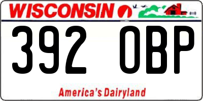 WI license plate 392OBP