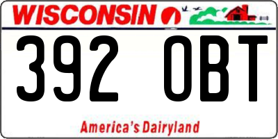 WI license plate 392OBT