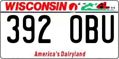 WI license plate 392OBU