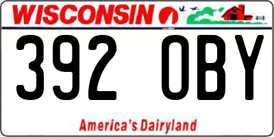 WI license plate 392OBY