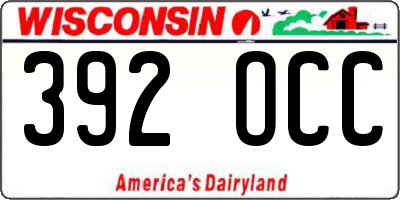WI license plate 392OCC