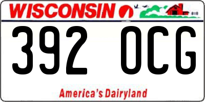 WI license plate 392OCG