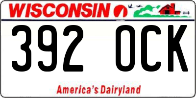 WI license plate 392OCK