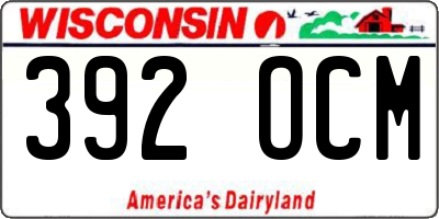 WI license plate 392OCM