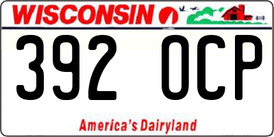 WI license plate 392OCP