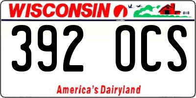 WI license plate 392OCS