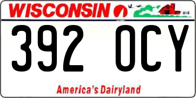 WI license plate 392OCY