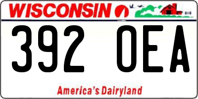 WI license plate 392OEA