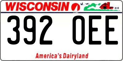 WI license plate 392OEE