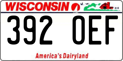 WI license plate 392OEF