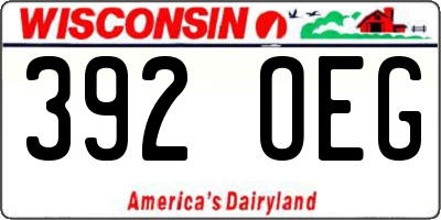 WI license plate 392OEG
