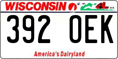 WI license plate 392OEK