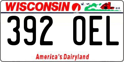 WI license plate 392OEL