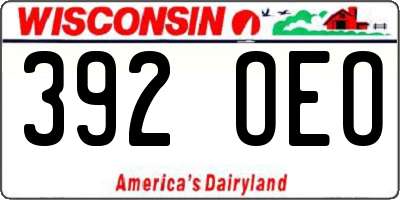 WI license plate 392OEO