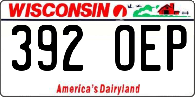 WI license plate 392OEP