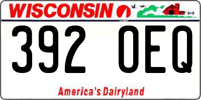WI license plate 392OEQ