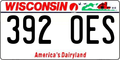 WI license plate 392OES