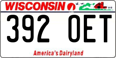 WI license plate 392OET