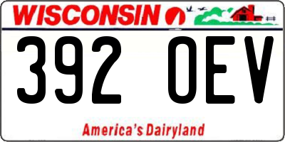 WI license plate 392OEV