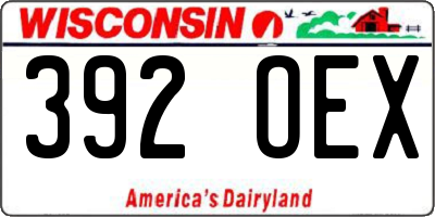 WI license plate 392OEX