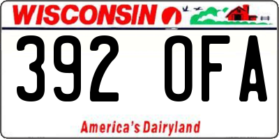 WI license plate 392OFA