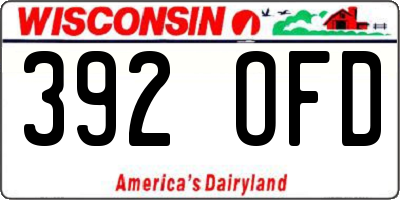 WI license plate 392OFD