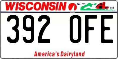 WI license plate 392OFE