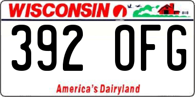 WI license plate 392OFG