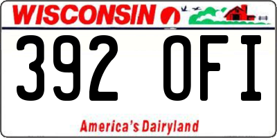 WI license plate 392OFI