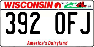 WI license plate 392OFJ