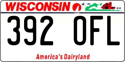 WI license plate 392OFL
